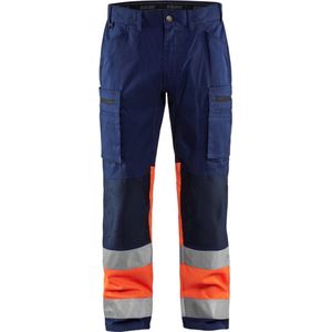 Blaklader 1551 Reflecterende Werkbroek Stretch Marineblauw/Oranje