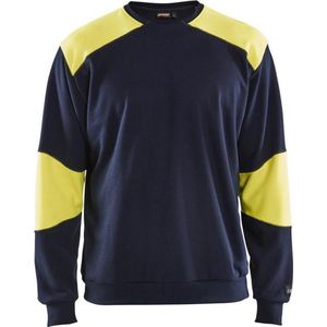 Blåkläder - FR Sweatshirt - Marine/High-Vis Geel - Zacht Materiaal - Duurzaam
