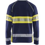 Blåkläder - 3510-1030 T-shirt Lange Mouwen - High Vis Marine/High Vis Geel - 100% Katoen