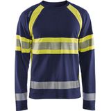 Blåkläder - 3510-1030 T-shirt Lange Mouwen - High Vis Marine/High Vis Geel - 100% Katoen
