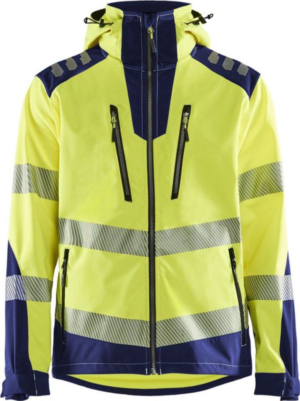 Blaklader Softshell jack High Vis 4491-2513 - High Vis Geel/Marineblauw