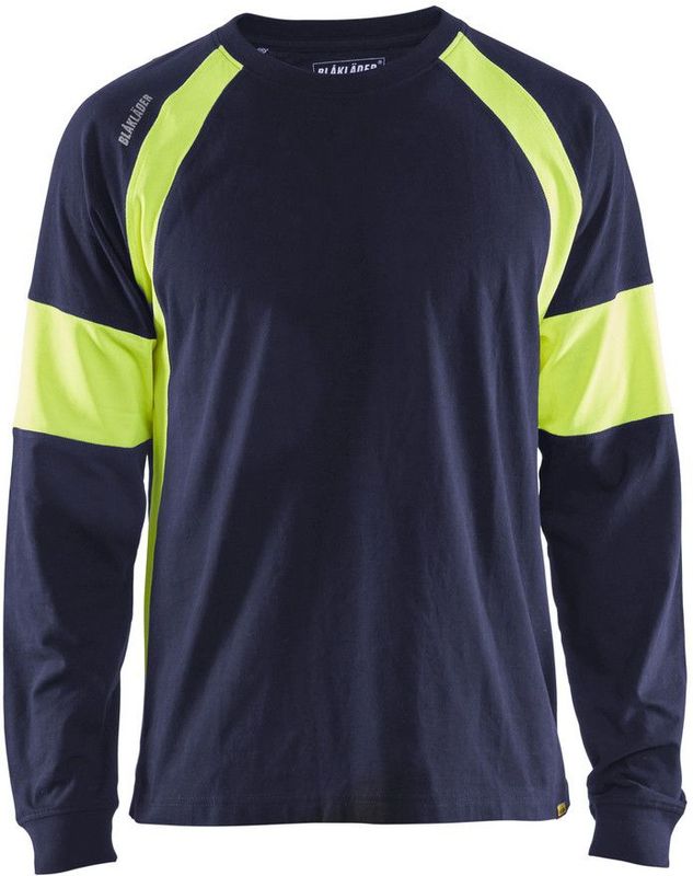 Blaklader - T-shirt Lange Mouw - Geel - Katoen - Verlengde Achterzijde