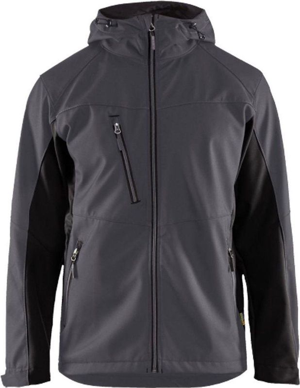 Blåkläder 4753-2516 Softshell jack met capuchon Medium Grijs/Zwart maat 4XL