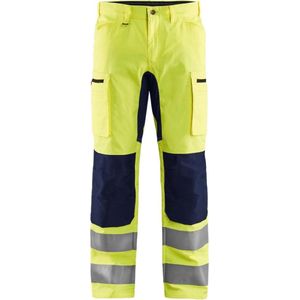 Blaklader 1585 Reflecterende Werkbroek Stretch Geel/Marineblauw