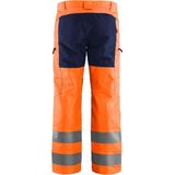 Blaklader 1585 Reflecterende Werkbroek Stretch Oranje/Marineblauw