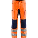 Blaklader 1585 Reflecterende Werkbroek Stretch Oranje/Marineblauw