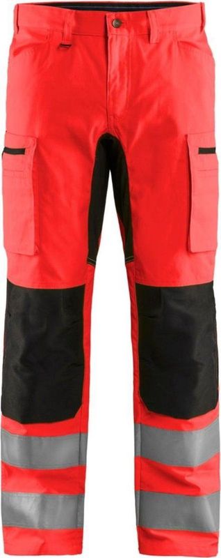 Blaklader 1585 Reflecterende Werkbroek Stretch Rood/Zwart