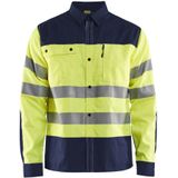 Blåkläder 3255-1817 Overhemd High Vis High Vis Geel/Marineblauw maat 4XL