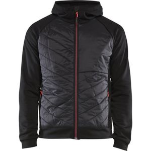 Blåkläder - 3463-2526 - Hybride Sweater - Zwart/Rood - 100% Polyester - Gewatteerde Voorkant