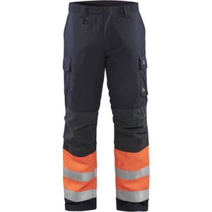 Blåkläder - Multinorm Winterwerkbroek - Marineblauw/Oranje - Water- en Vuilafstotend Materiaal