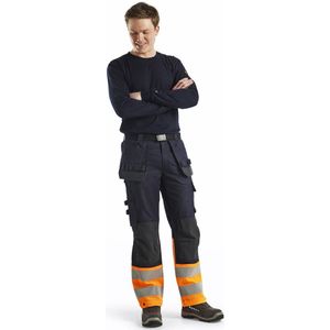 Blåkläder - Multinorm Werkbroek - Marineblauw/Oranje - Inherent Vlamvertragend