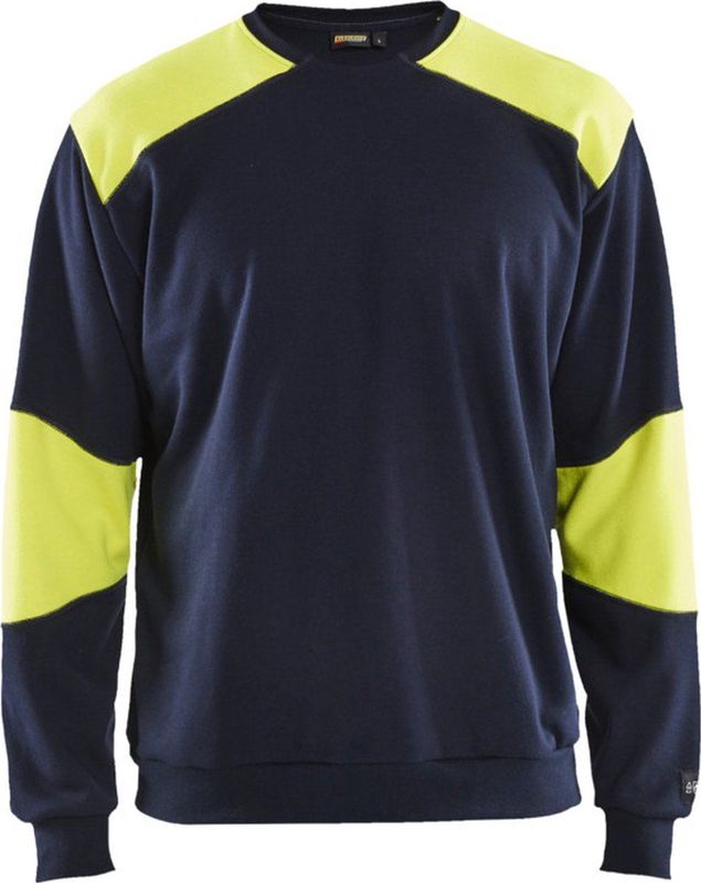 Blaklader - Vlamvertragend Sweatshirt 2.0 - Vlamvertragend - Zwart/Geel - Katoen/Polyester