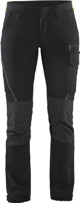 Blaklader Dames Service werkbroek 4-weg stretch 7122-1645 - Zwart/High Vis Geel