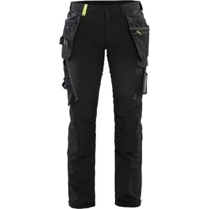 Blaklader Dames 4-weg stretch werkbroek 7192-1645 - Zwart/High Vis Geel