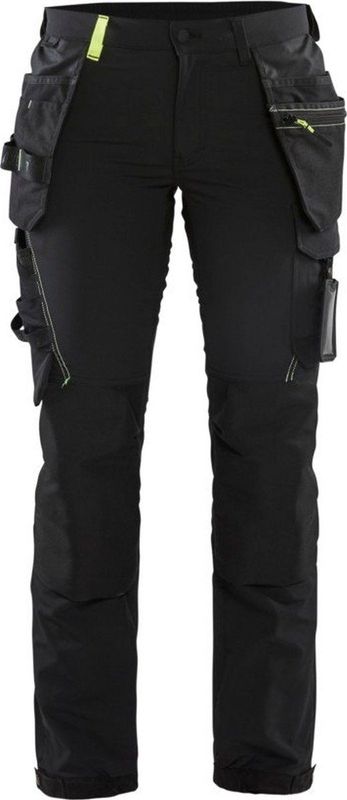 Blaklader Dames 4-weg stretch werkbroek 7192-1645 - Zwart/High Vis Geel
