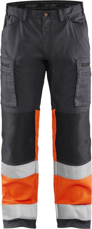 Blaklader Werkbroek met stretch High Vis 1551-1811 - Medium Grijs/ High Vis Oranje