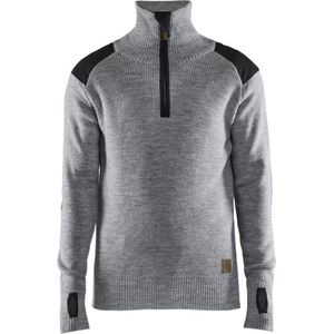 Blåkläder 4630-1071 Wollen sweater Grijs mêlee/Donkergrijs maat S