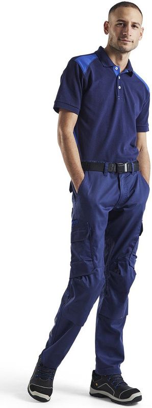 Blaklader Industrie werkbroek stretch met kniezakken 1448-1832 - Marineblauw/Korenblauw