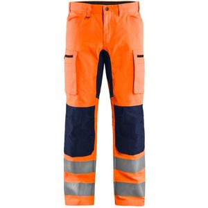 Blaklader High Vis broek met stretch 1585-1811 - High Vis Oranje/Marineblauw