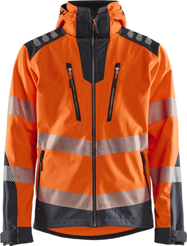 Blåkläder 4491-2513 Softshell jack High Vis High Vis Oranje/Medium Grijs maat 4XL