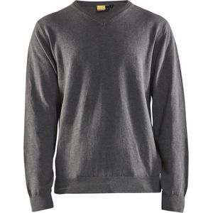 Blaklader - Gebreide Pullover - V-hals - Grijs - Ademend Materiaal
