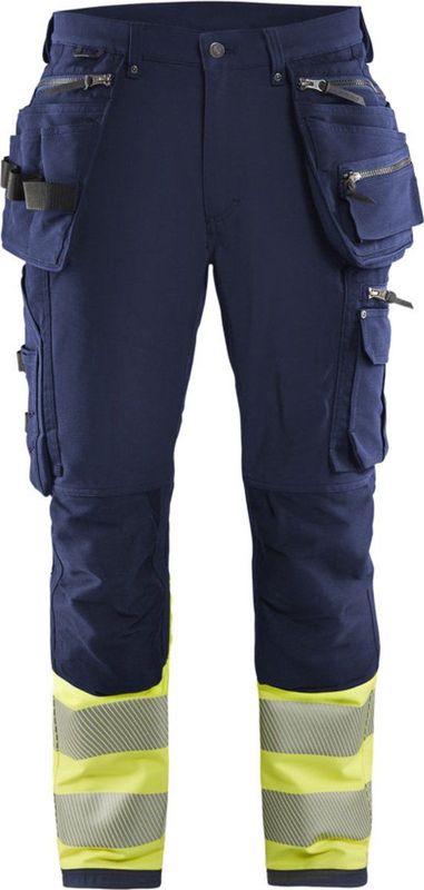 Blaklader High Vis 4-weg-stretch werkbroek 1993-1642 - Marine/High Vis Geel