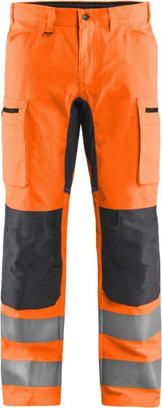 Blaklader High Vis broek met stretch 1585-1811 - High Vis Oranje/Medium Grijs