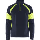 Blåkläder - 3550-1158 - Sweatshirt - Marine/High Vis Geel - Katoen/Polyester