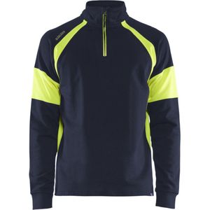 Blåkläder - 3550-1158 - Sweatshirt - Marine/High Vis Geel - Katoen/Polyester