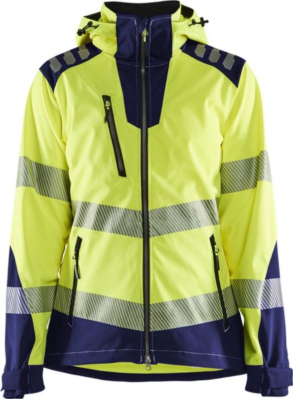 Blåkläder - 4791-2513 - Softshell Jack - High Vis Geel/Marineblauw