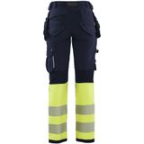 Blåkläder - 7193-1642 - Dames Werkbroek - Marine/High Vis Geel - 4-weg Stretch