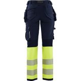 Blåkläder - 7193-1642 - Dames Werkbroek - Marine/High Vis Geel - 4-weg Stretch