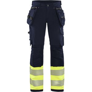 Blåkläder - 7193-1642 - Dames Werkbroek - Marine/High Vis Geel - 4-weg Stretch