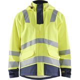 Blåkläder - Vlamvertragende Regenjas - High-Vis Geel/Marineblauw - Robuust Materiaal