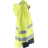 Blåkläder - Vlamvertragende Regenjas - High-Vis Geel/Marineblauw - Robuust Materiaal
