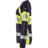Blaklader Vlamvertragend dames-T-shirt met lange mouwen 3494-1761 - Marine High Vis Geel