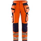 Blaklader High Vis werkbroek met 4-weg stretch 1997-1642 - High Vis Oranje/Marineblauw
