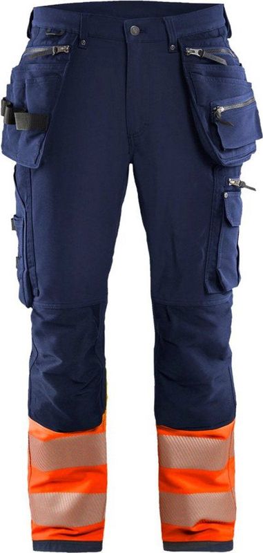 Blaklader High Vis 4-weg-stretch werkbroek 1993-1642 - Marineblauw/Oranje