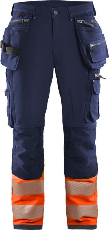 Blaklader High Vis 4-weg-stretch werkbroek 1993-1642 - Marineblauw/Oranje