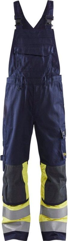 Blåkläder - 2607-1514 - Multinorm Bretelbroek - Marine/High Vis Geel - Duurzaam Materiaal