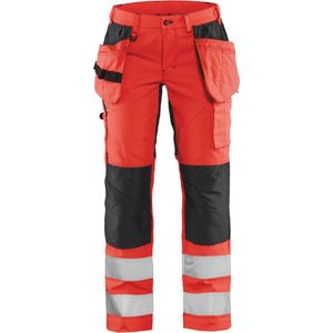 Blaklader Dames werkbroek High Vis met stretch 7163-1811 - High Vis Rood/Zwart - C46