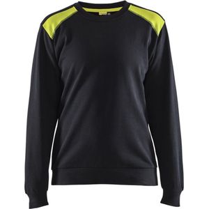 Blåkläder - 3408-1158 - Sweatshirt - Zwart/High Vis Geel - 100% Katoen