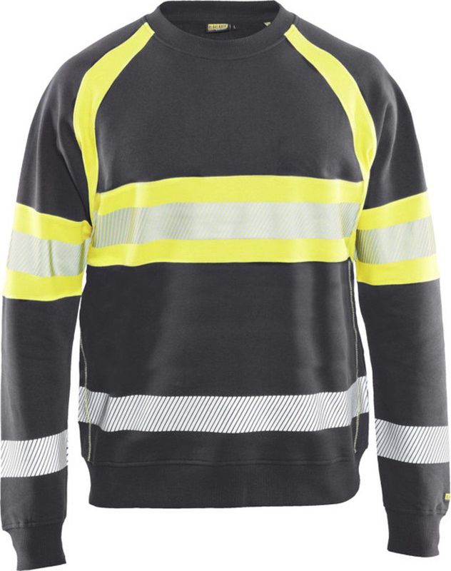 Blåkläder - 3359-1158 - Sweater - Grijs/High Vis Geel - Katoen/Polyester