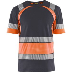 Blåkläder - 3421-1030 - T-shirt - Grijs/Oranje - Katoen/Polyester - High Vis