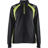 Blaklader Dames sweatshirt halve rits Visible 3403-1158 - Zwart/High Vis Geel