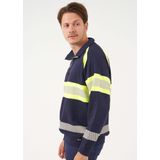 Blåkläder - 3553-1158 - Sweater - Marine/High Vis Geel - Katoen/Polyester