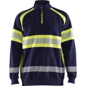 Blåkläder - 3553-1158 - Sweater - Marine/High Vis Geel - Katoen/Polyester