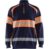 Blåkläder - 3553-1158 - Sweater - High Vis - Marineblauw/Oranje - 100% Katoen/Polyester