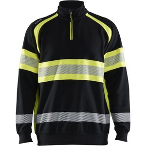 Blåkläder - 3553-1158 - Sweater - Zwart/High Vis Geel - Katoen/Polyester