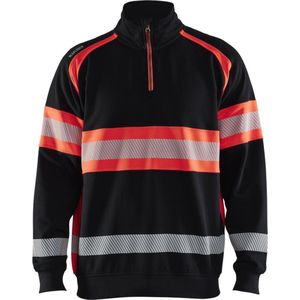 Blåkläder - 3553-1158 - Sweater - Zwart/High Vis Rood - Katoen/Polyester
